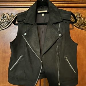 Philosophy Black Suede vest size M